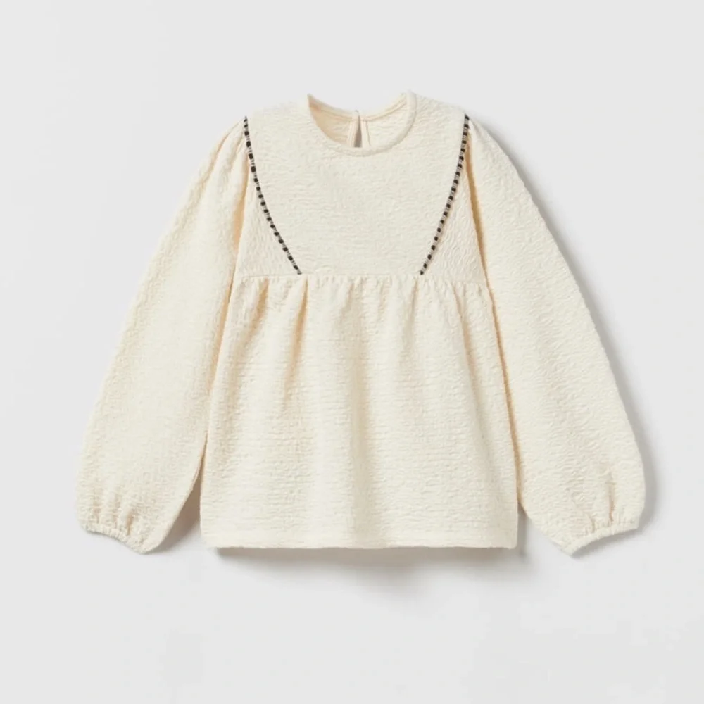 Zara Contrasting Piping Structured Blouse Top
